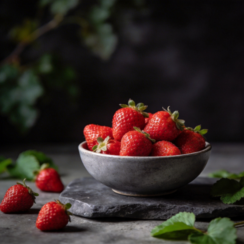 鲜红草莓静物图图片