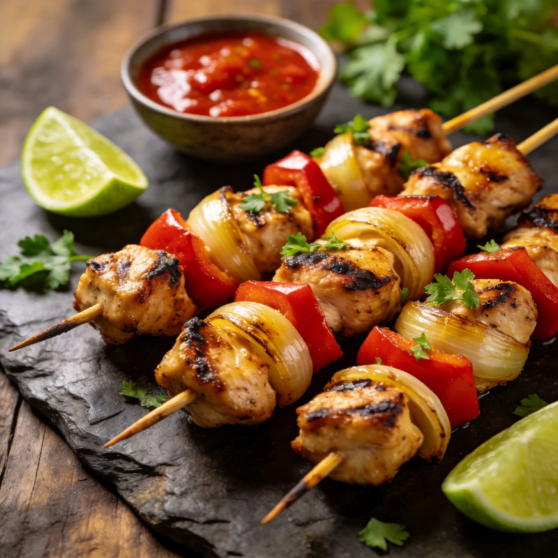 美味鸡肉串烧图片