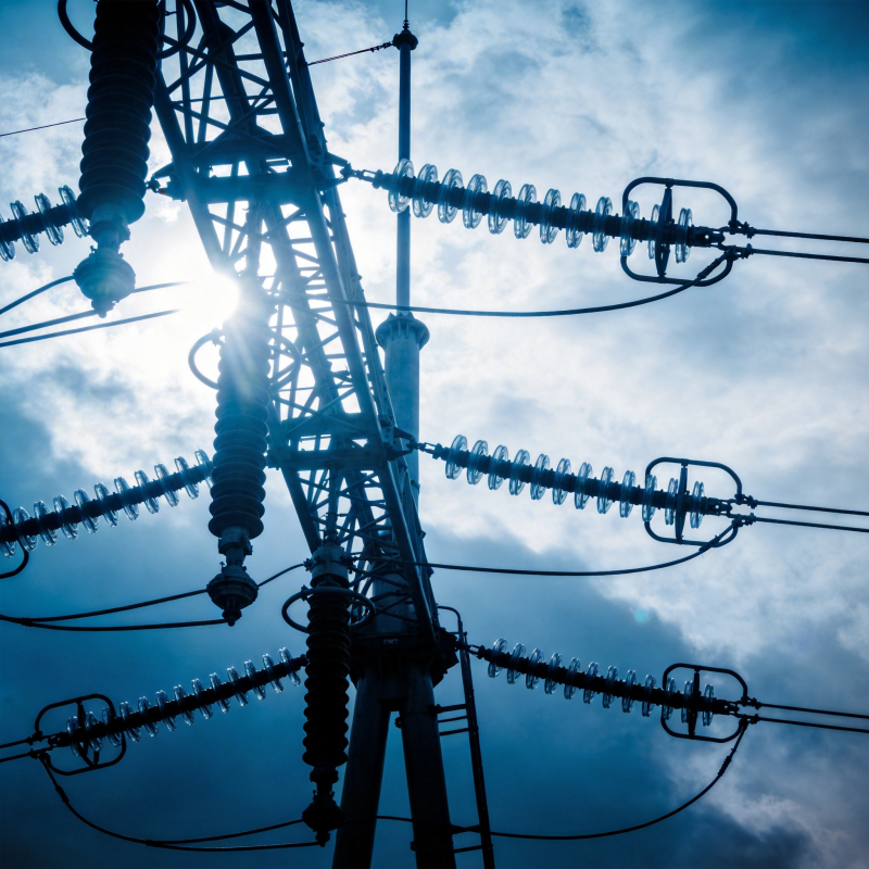 电力塔与蓝天图片