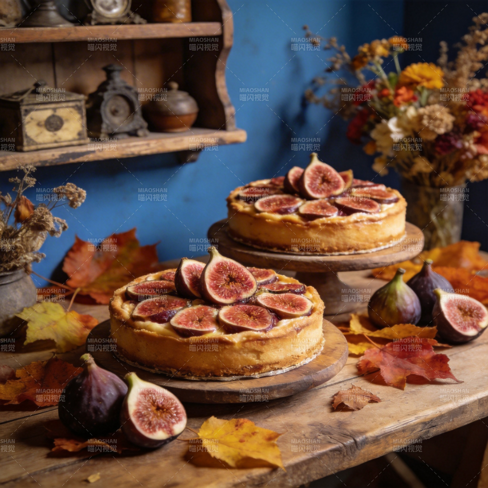 秋日无花果蛋糕图片