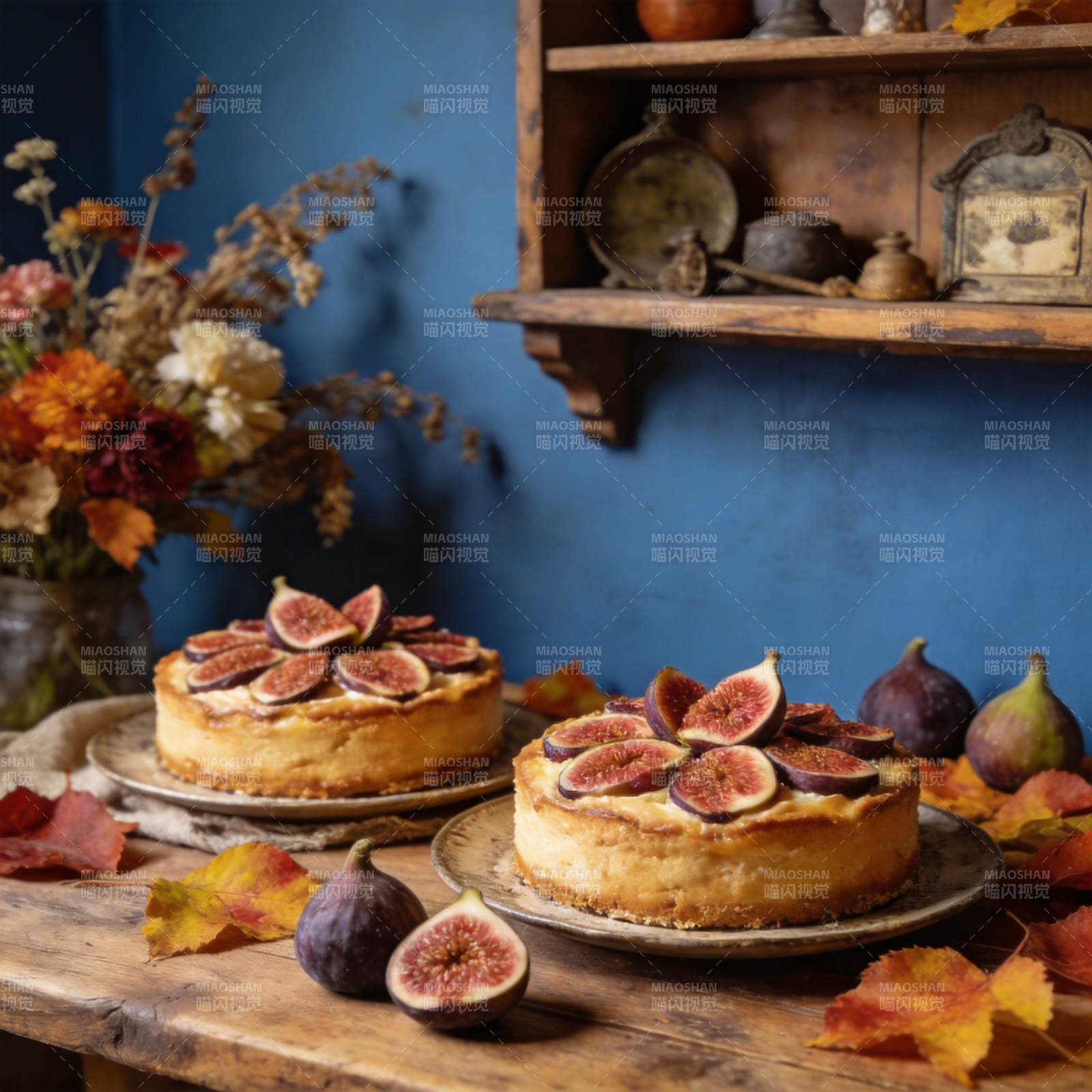 秋日无花果蛋糕图片