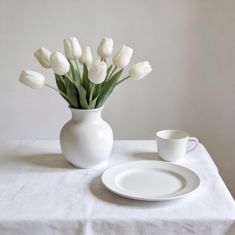 白花静物图图片