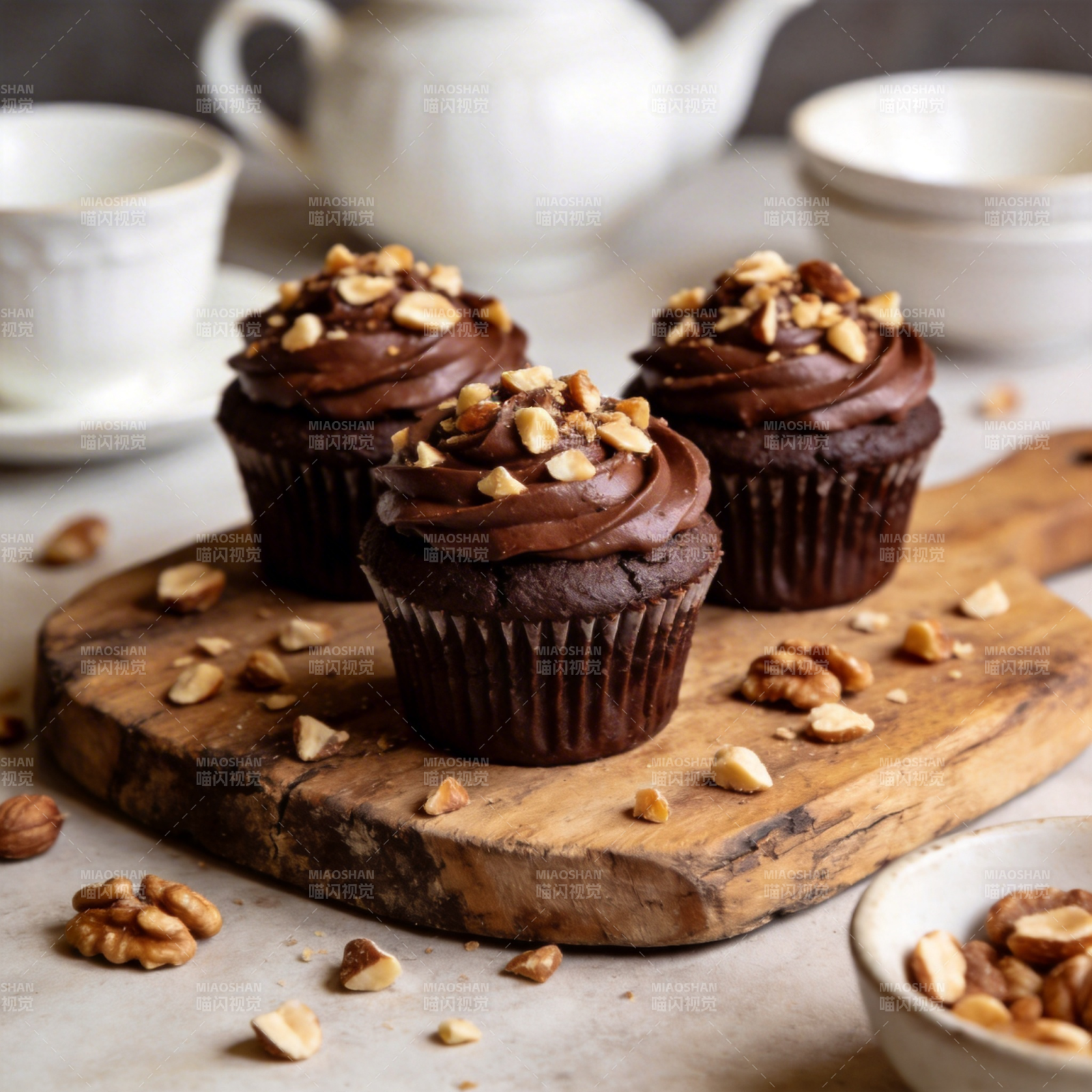 巧克力核桃纸杯蛋糕图片