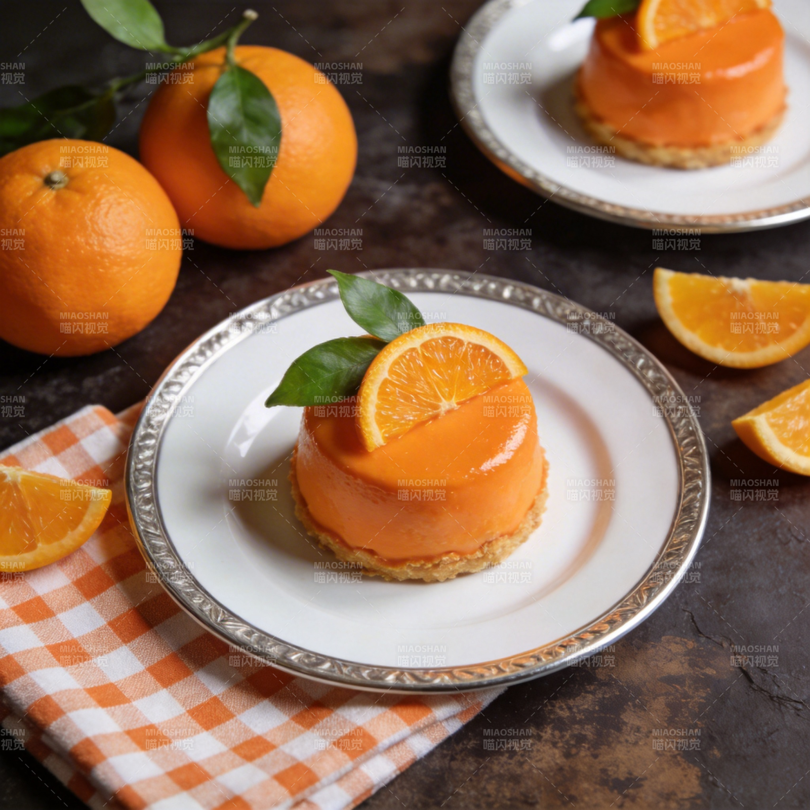 橙香慕斯蛋糕图片