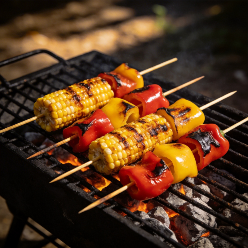 烧烤玉米彩椒串图片