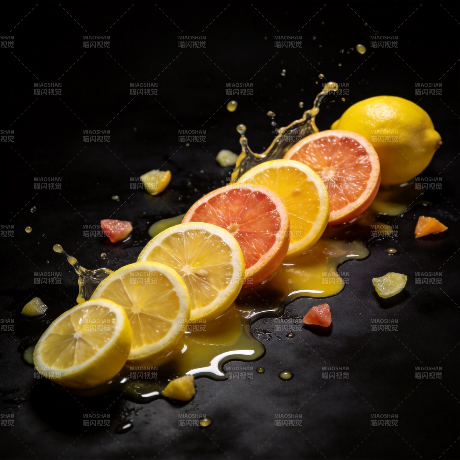 柑橘汁飞溅图片