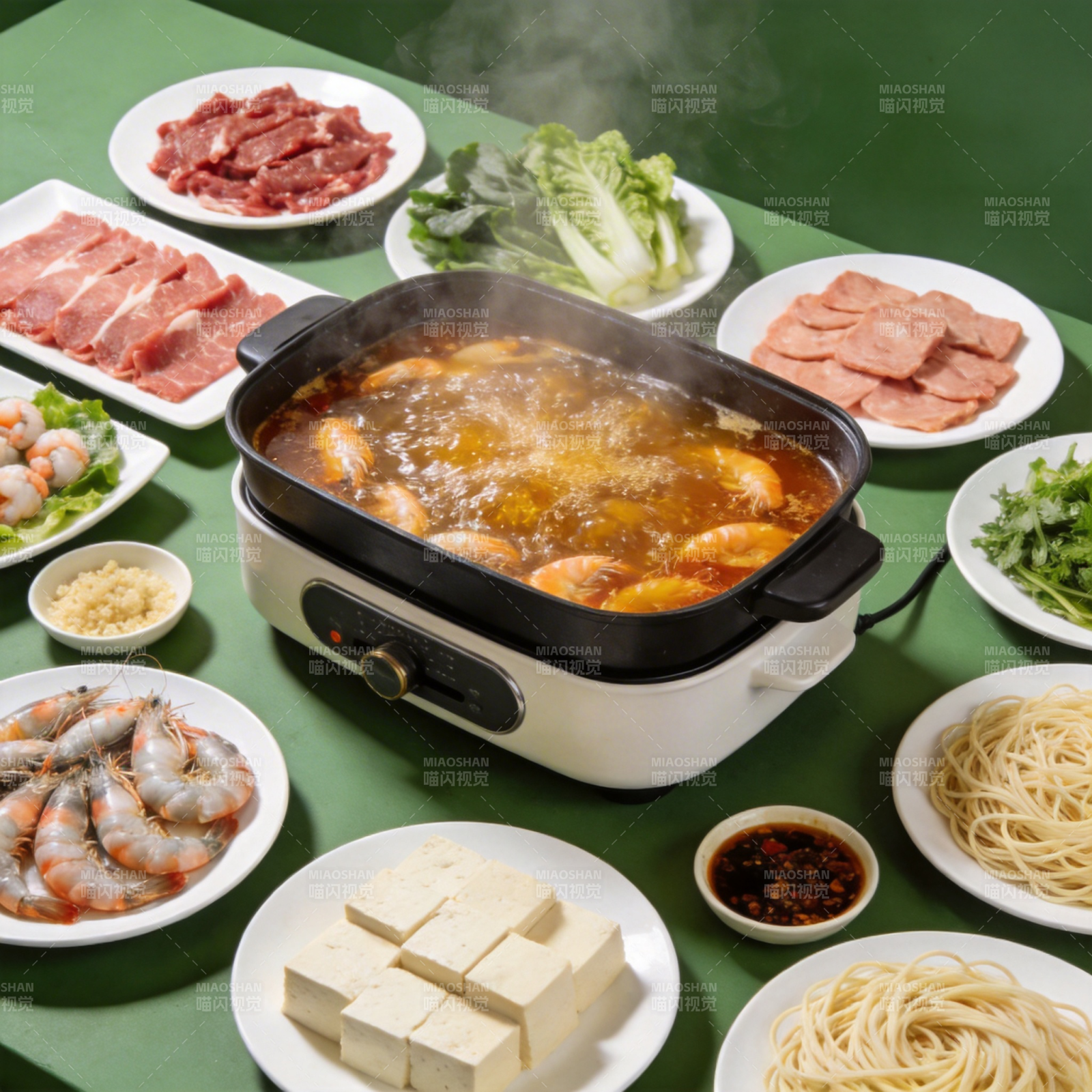 热气腾腾火锅宴图片