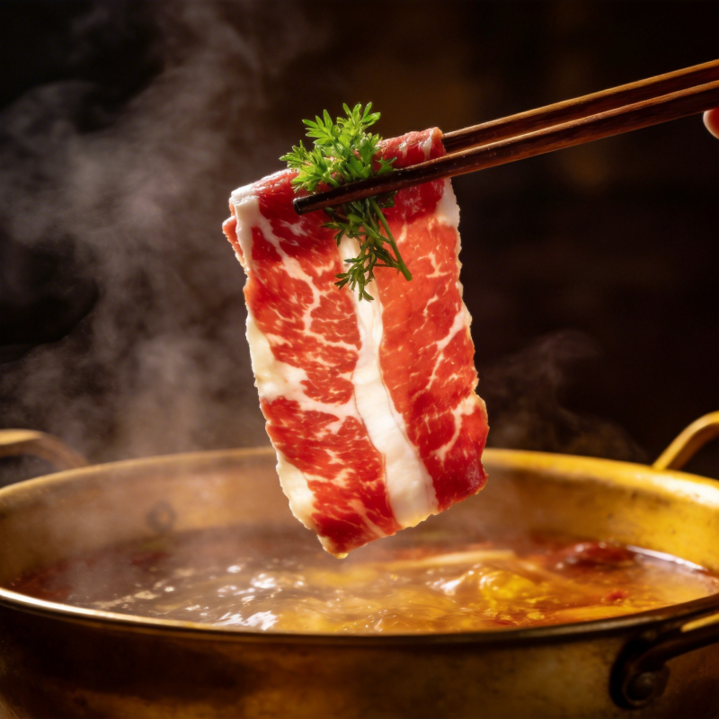 火锅鲜肉 热气腾腾图片