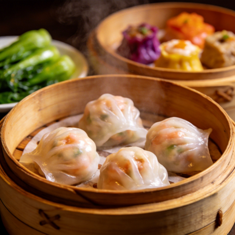 蒸笼鲜饺飘香图片