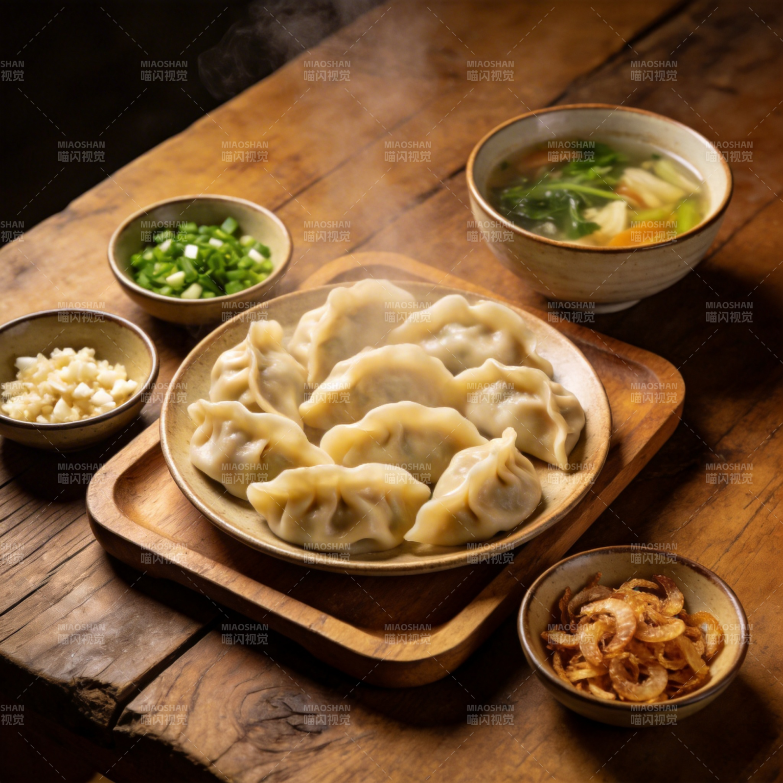 热腾腾的饺子宴图片