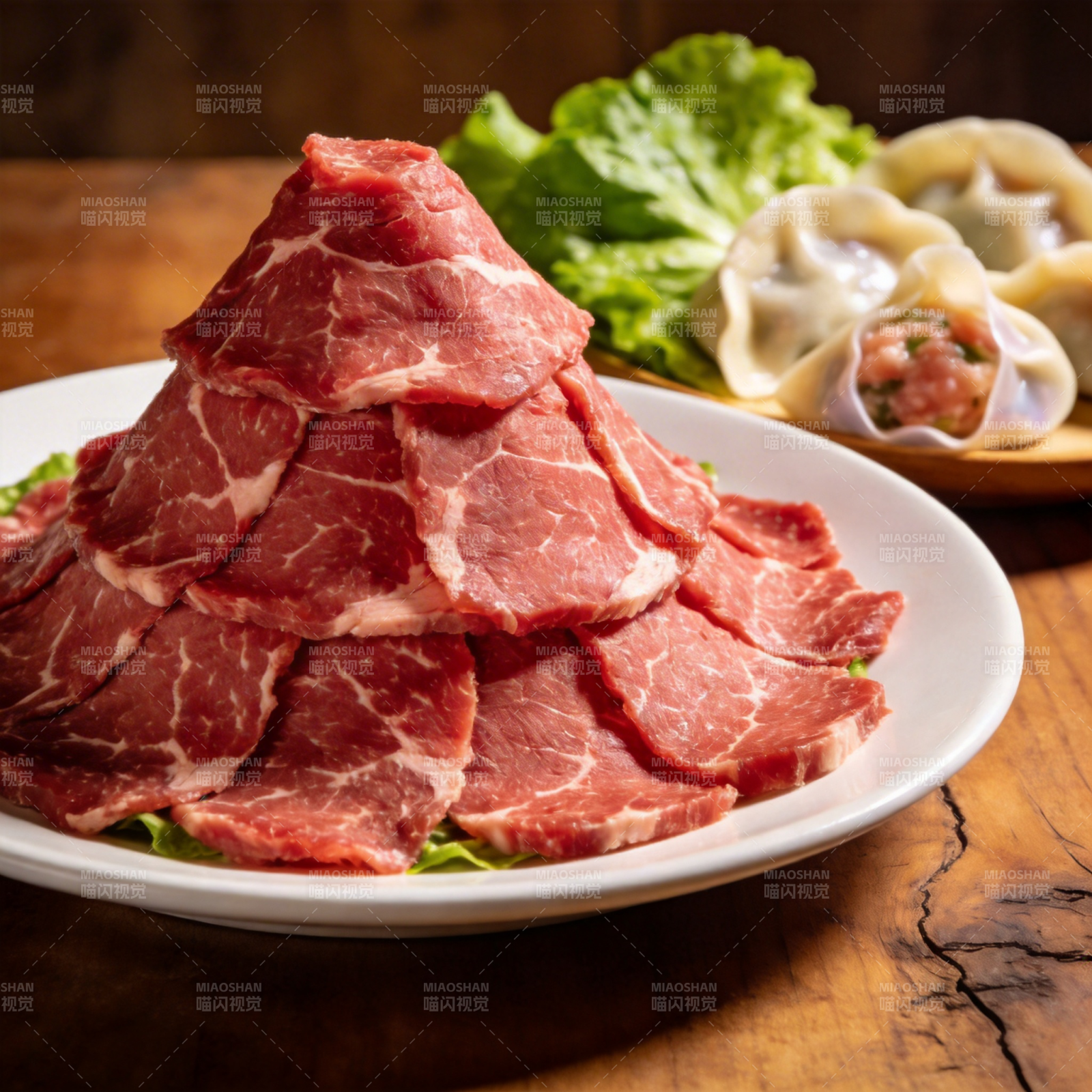 鲜切牛肉塔图片