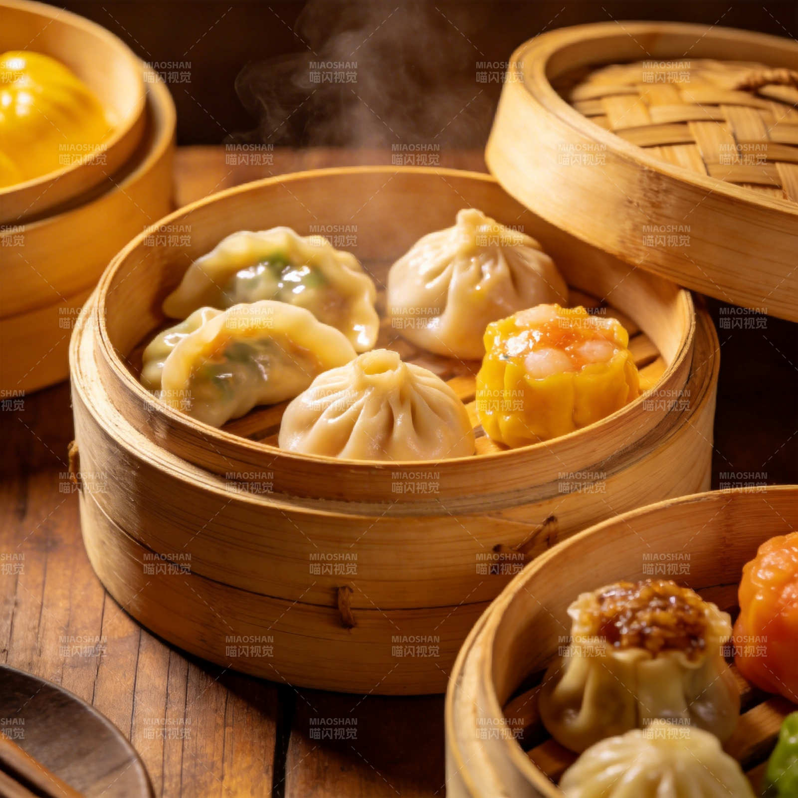 蒸笼美食 热气腾腾图片