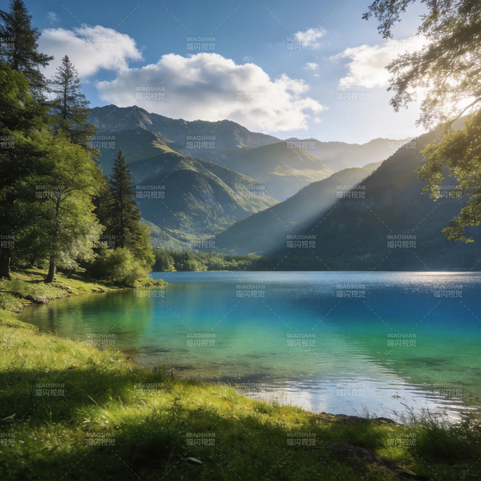 湖光山色静谧美图片
