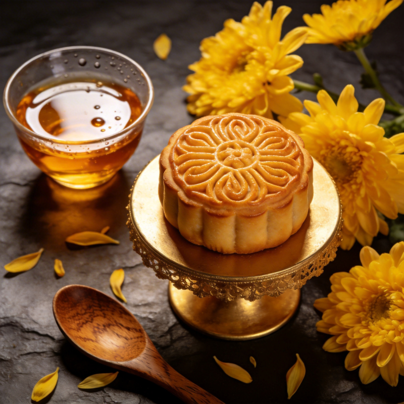 中秋月饼茶香伴图片