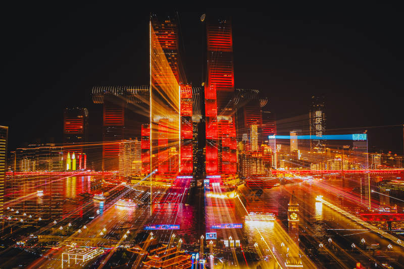 霓虹都市夜景图片