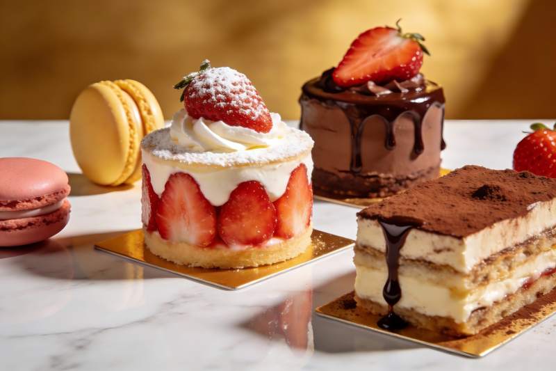 精致甜点摆盘展示图片