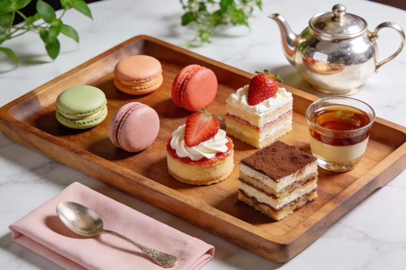 精致下午茶甜点摆盘图片