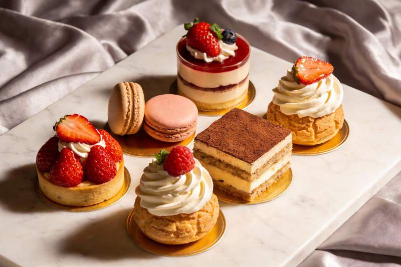 精致甜点摆盘展示图片