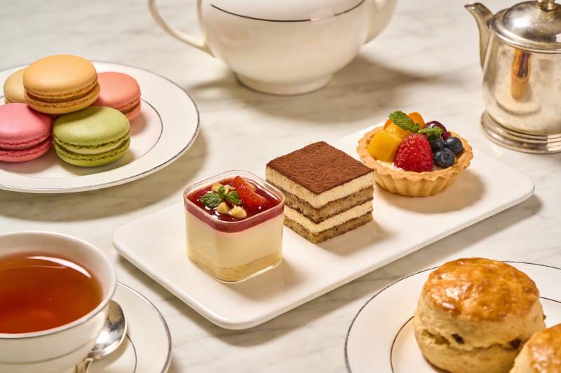 精致下午茶甜点与茶饮图片