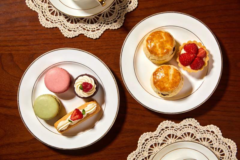 精致下午茶甜点摆盘图片