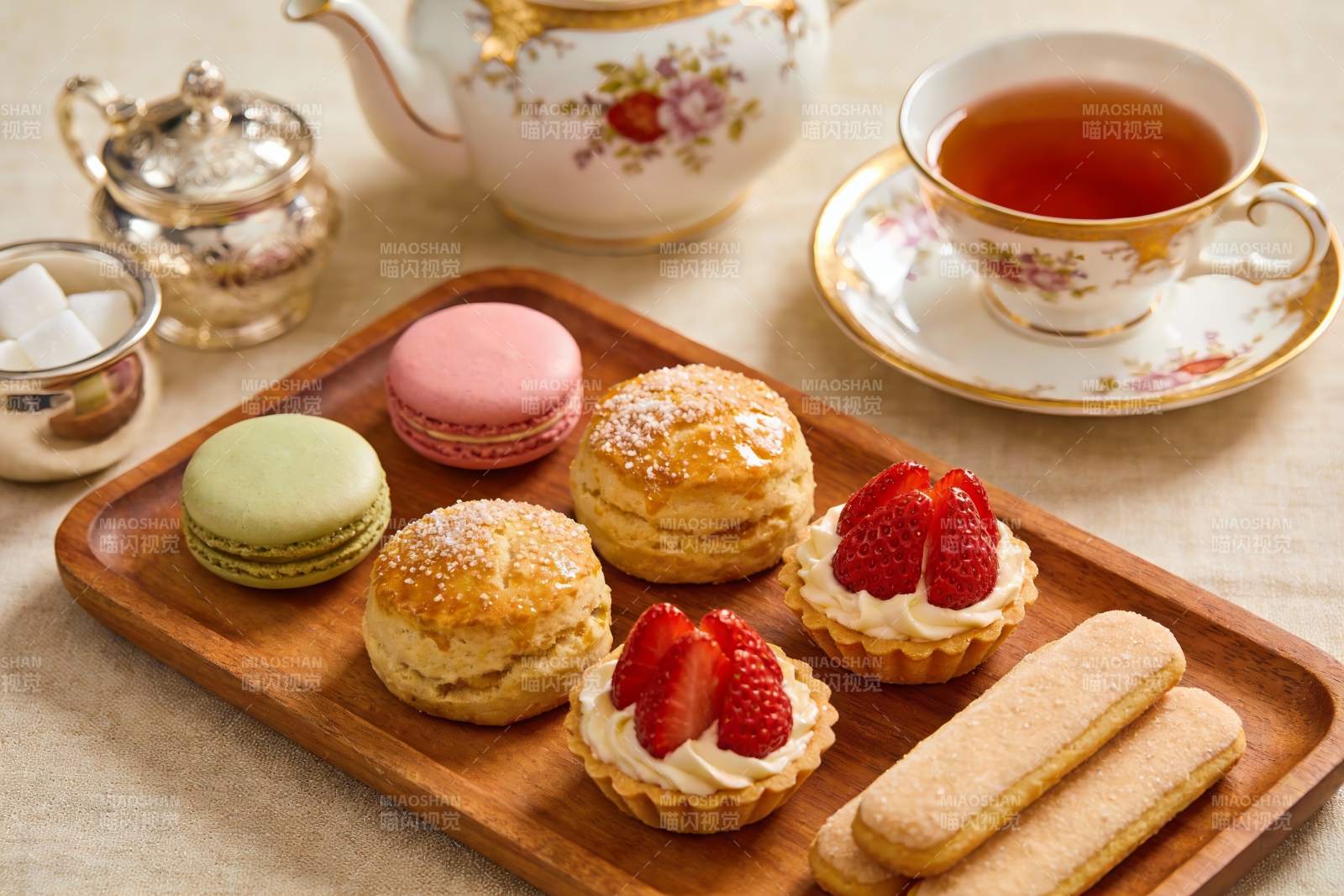 精致下午茶点心摆盘图片