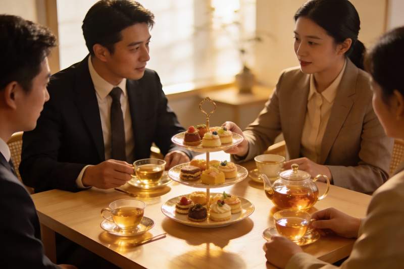 商务人士下午茶聚会图片