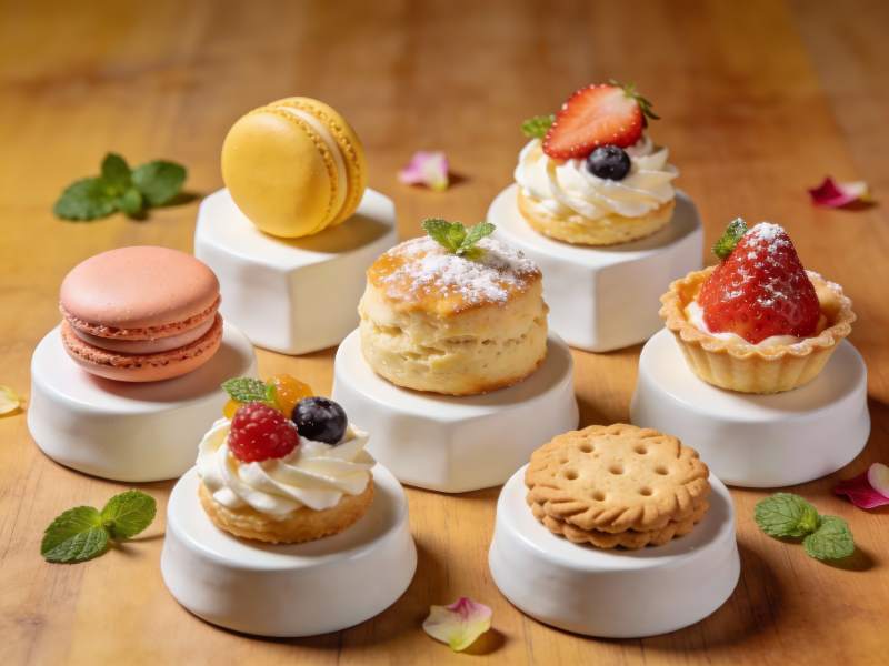 精致甜点摆盘展示图片