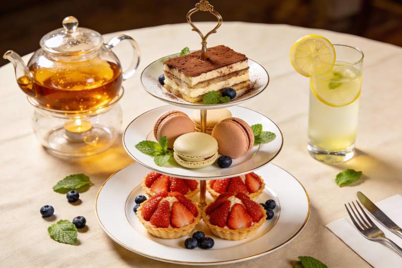 精致下午茶三层点心架图片