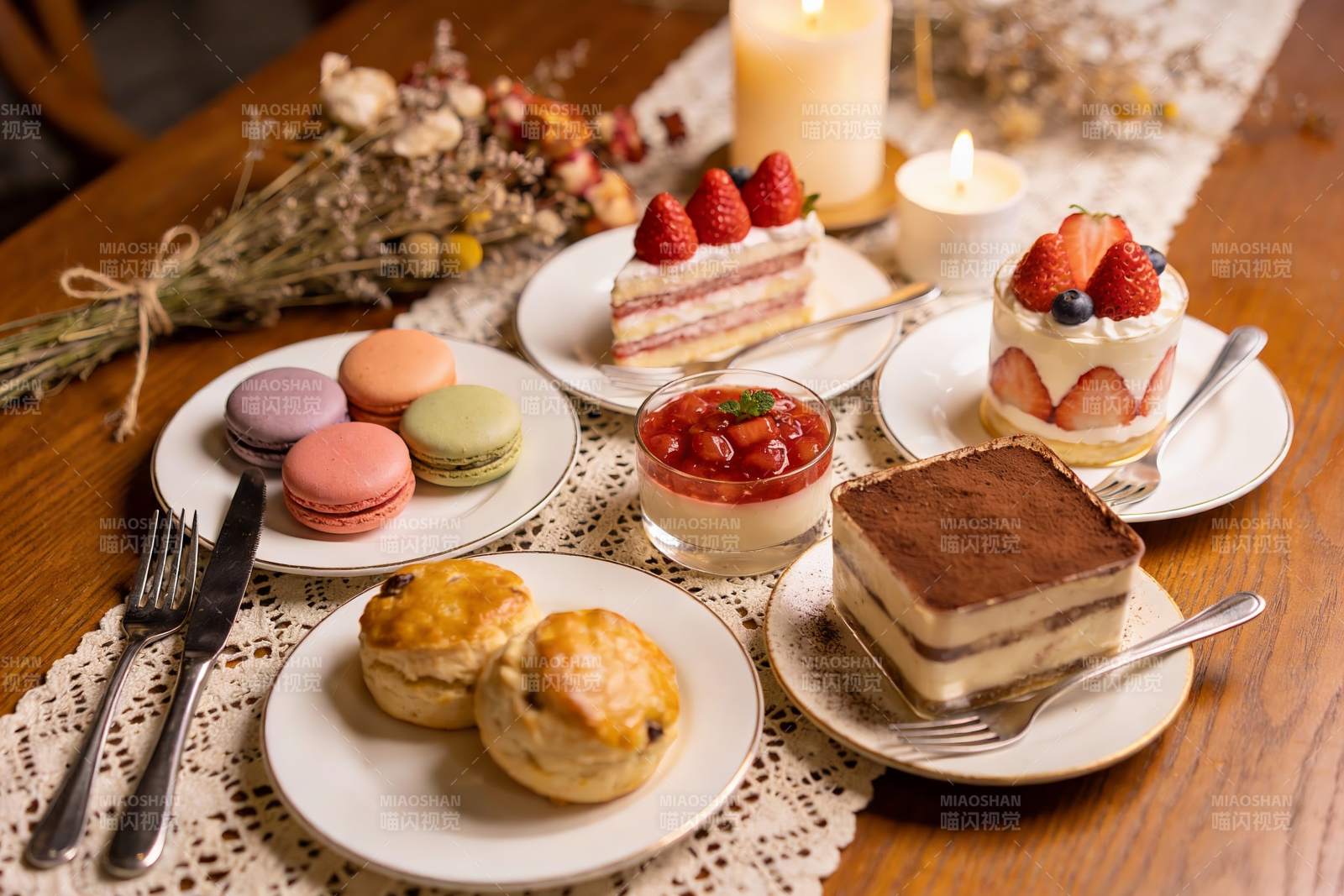 精致甜品下午茶摆盘图片