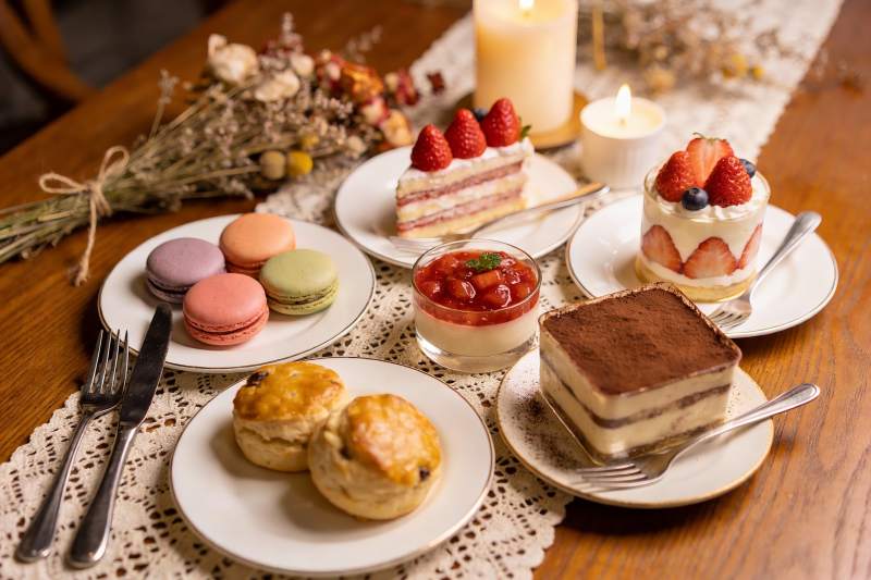 精致甜品下午茶摆盘图片