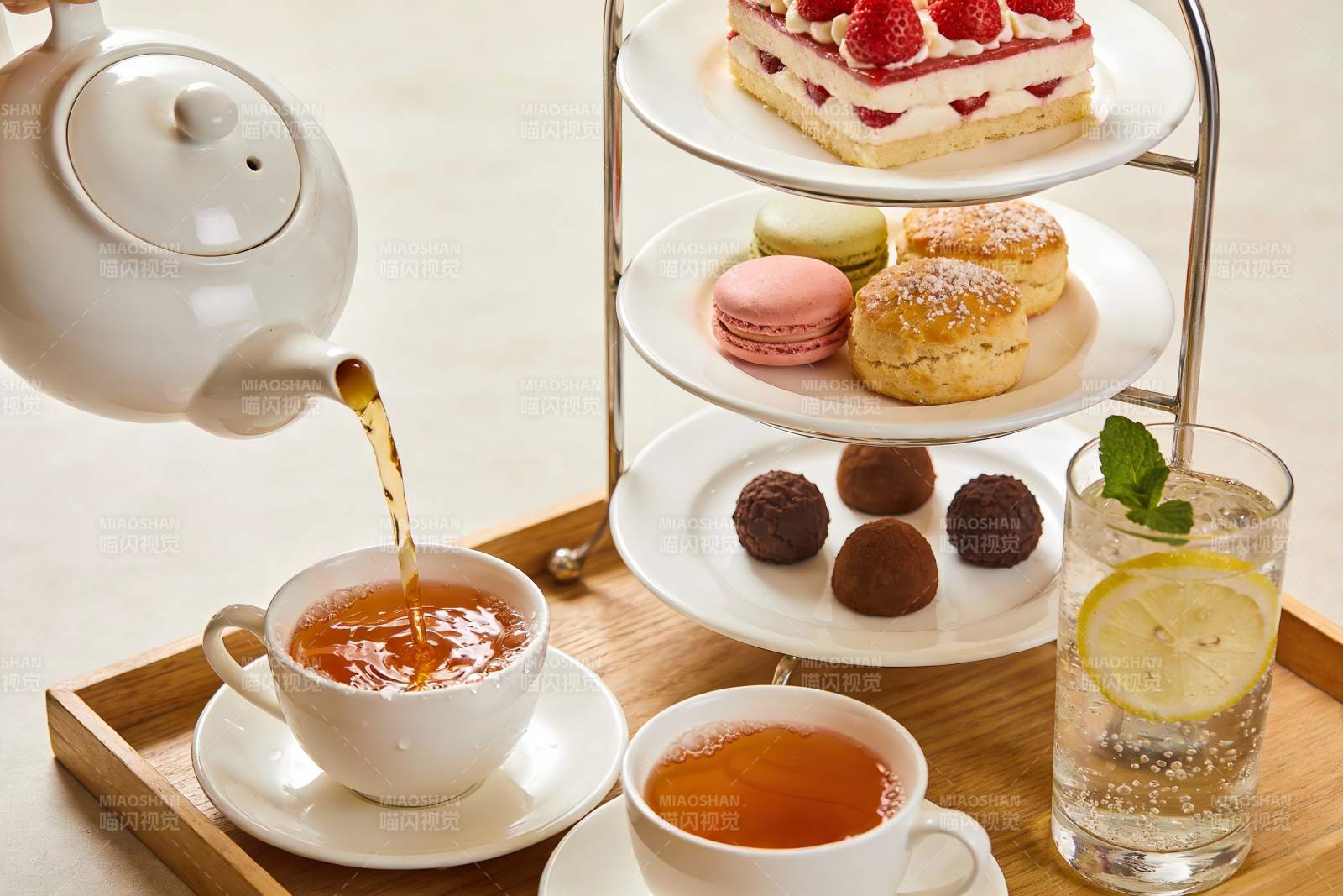 英式下午茶茶点摆盘图片