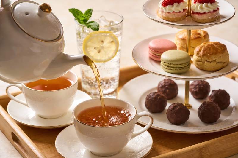 英式下午茶茶点摆盘图片