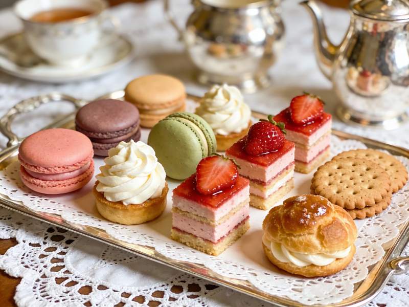 精致下午茶甜点摆盘图片