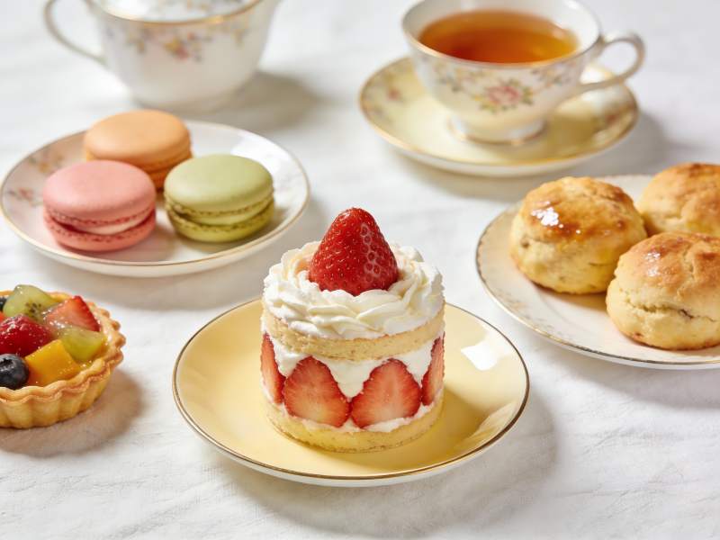 精致下午茶甜点与茶饮图片