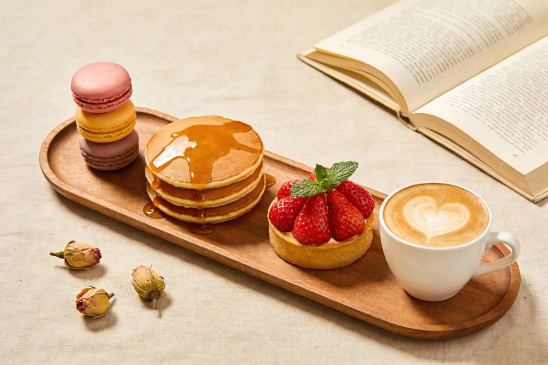 甜点咖啡摆盘静物摄影图片