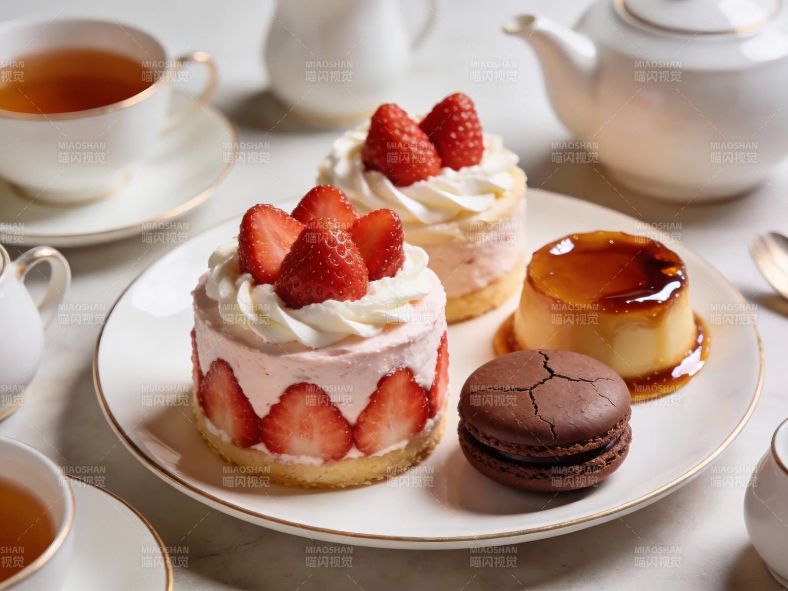 精致下午茶甜点摆盘图片