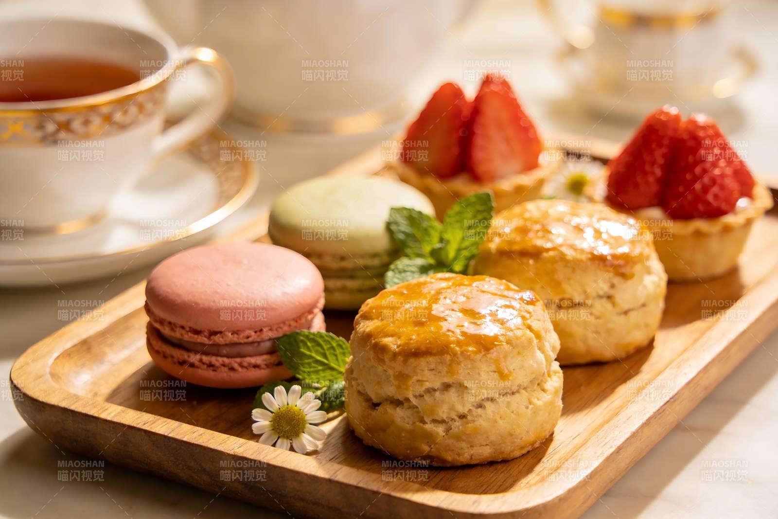 精致下午茶点心摆盘图片