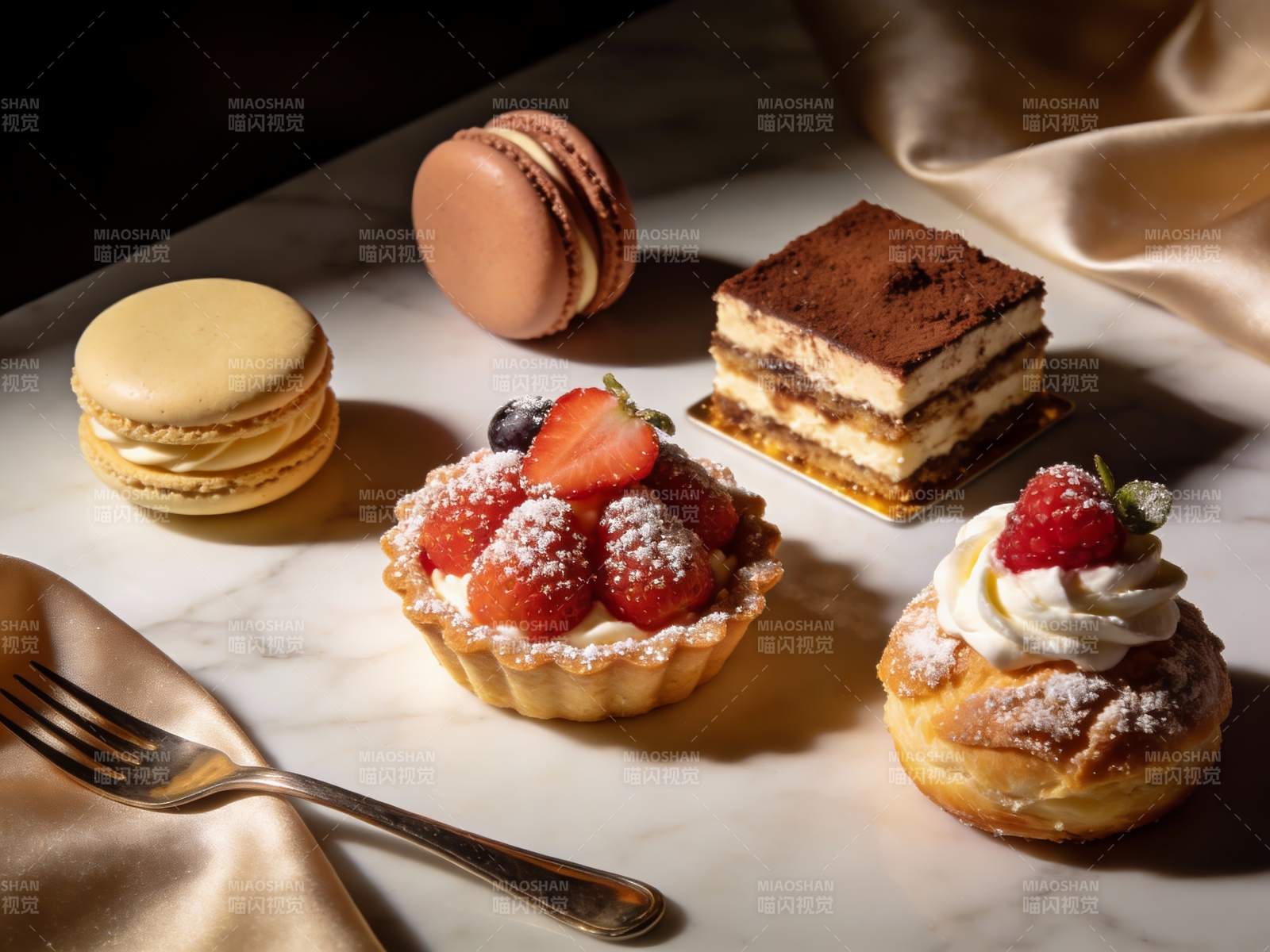 精致甜点摆盘图片