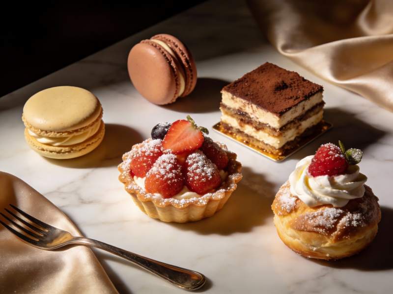 精致甜点摆盘图片