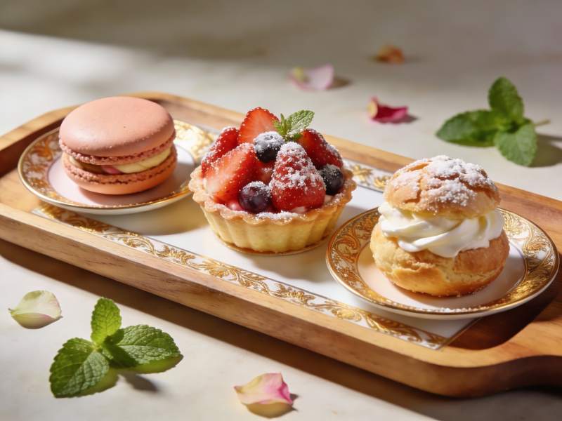 精致甜点摆盘展示图片