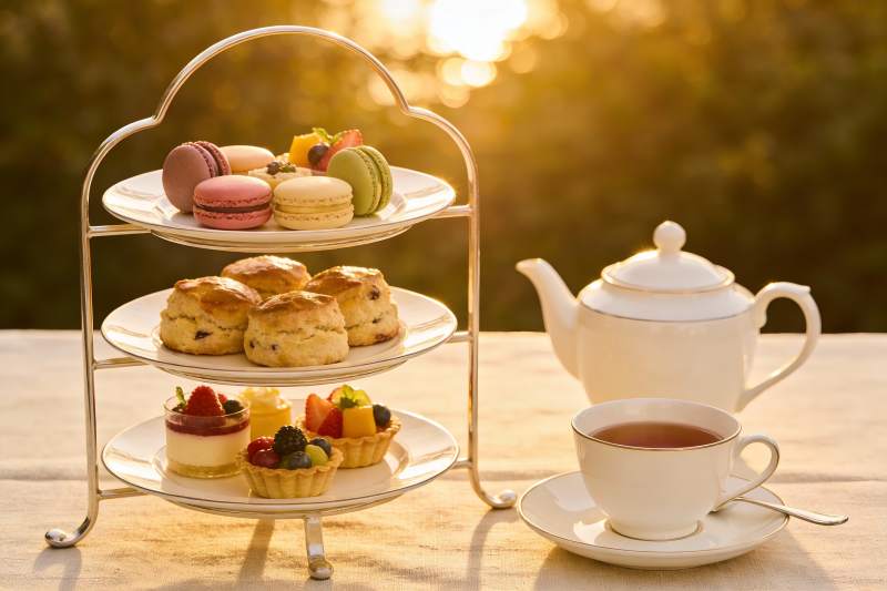 午后阳光下午茶点心图片