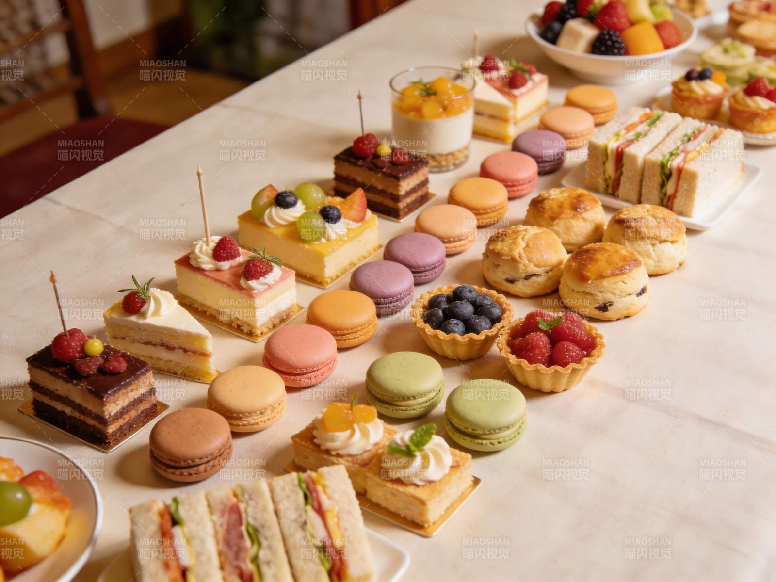 琳琅满目甜点拼盘令人垂涎图片