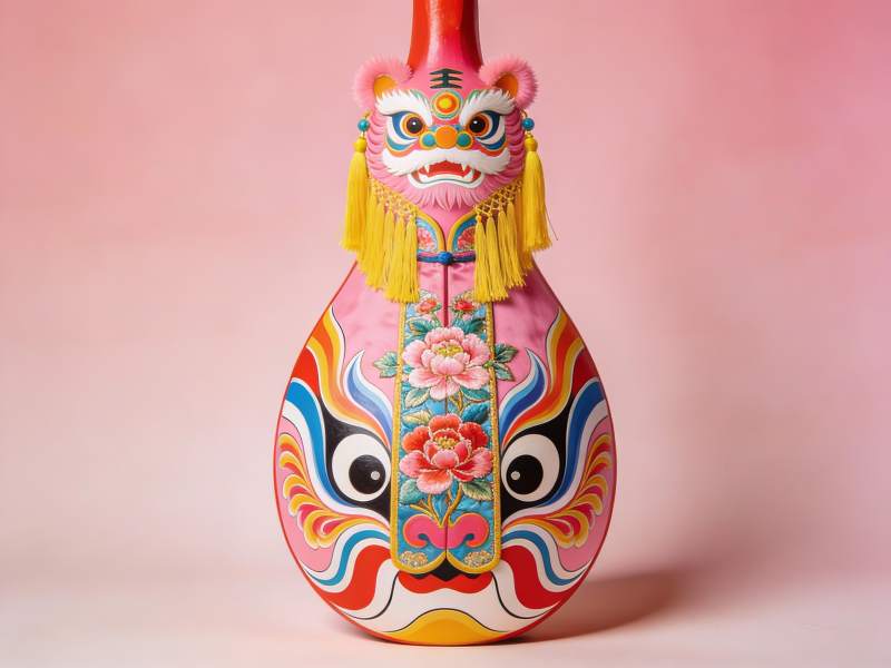 色彩斑斓的戏曲脸谱乐器图片