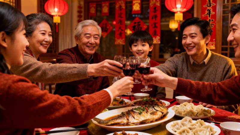 家人围坐共庆团圆饭图片