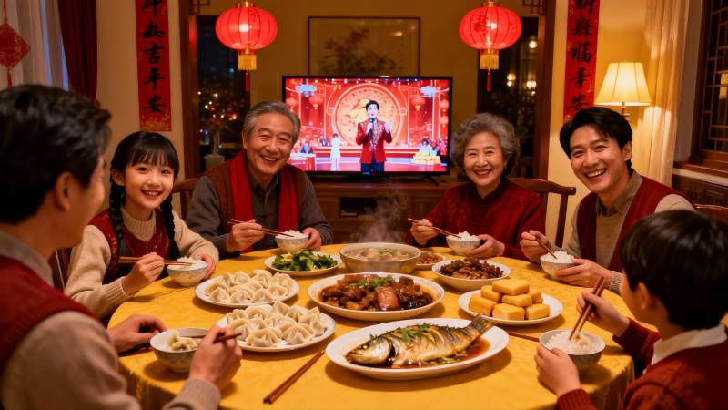 家庭团圆饭欢聚一堂图片