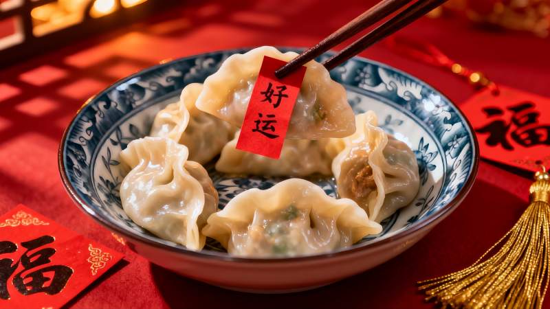 年夜饭饺子寓意好运图片