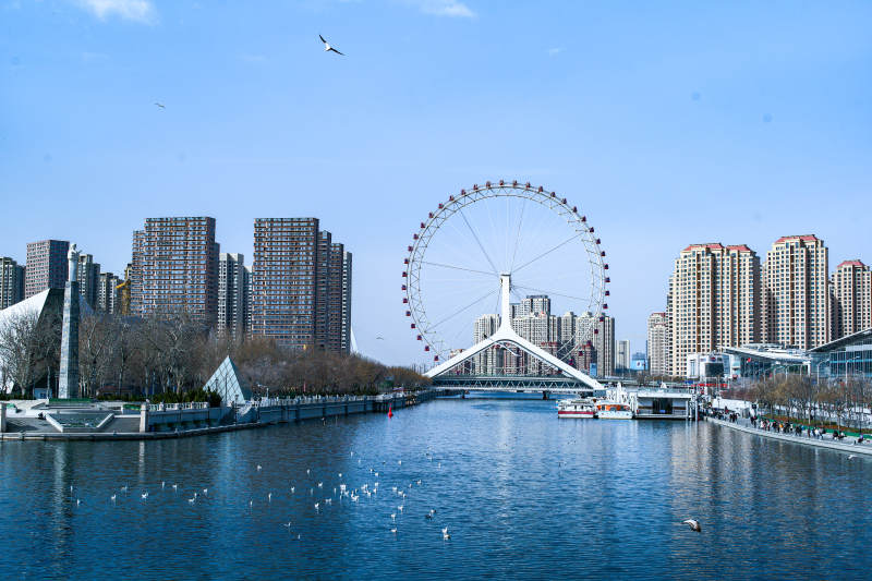 天津之眼 城市摩天轮风光图片
