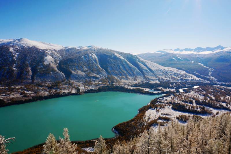 喀纳斯雪山碧湖风光图片