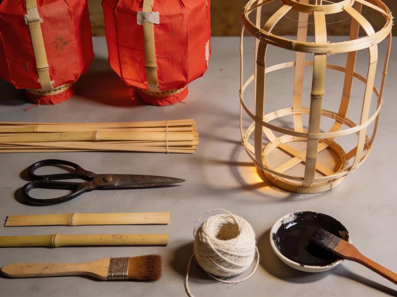 手工制作灯笼材料展示图片