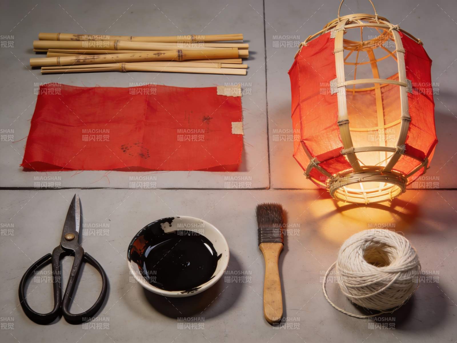 手工制作灯笼材料展示图片